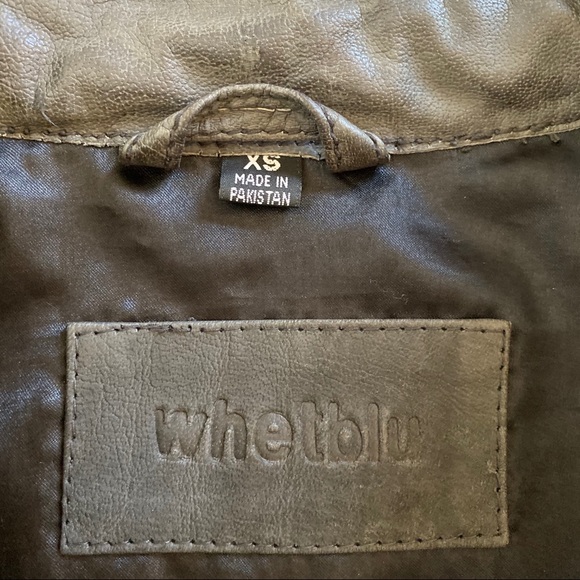 Whet Blu Quilted Panel Leather Jacket Gray XS - Picture 4 of 7